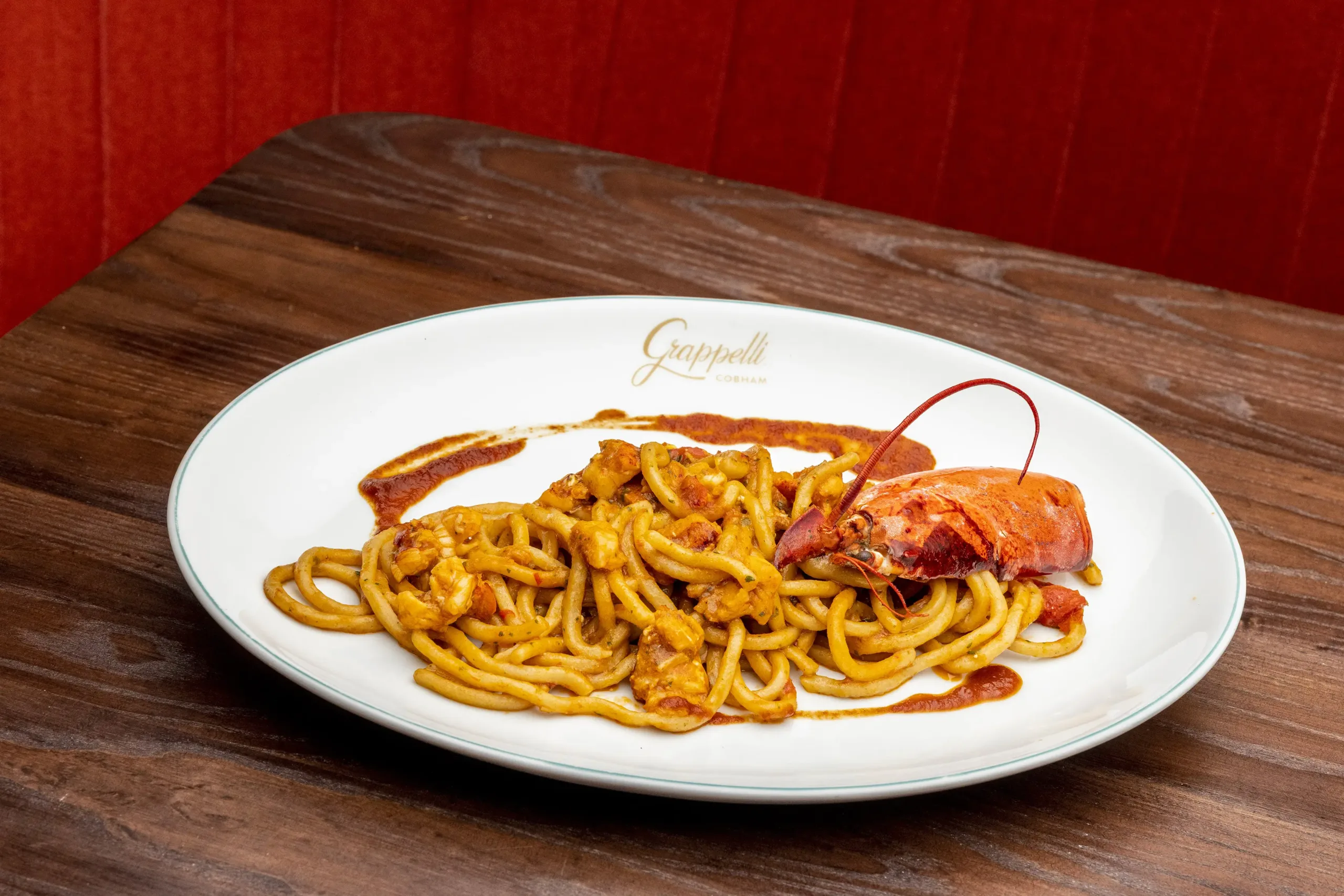 a dish of pasta with lobster at Grappelli